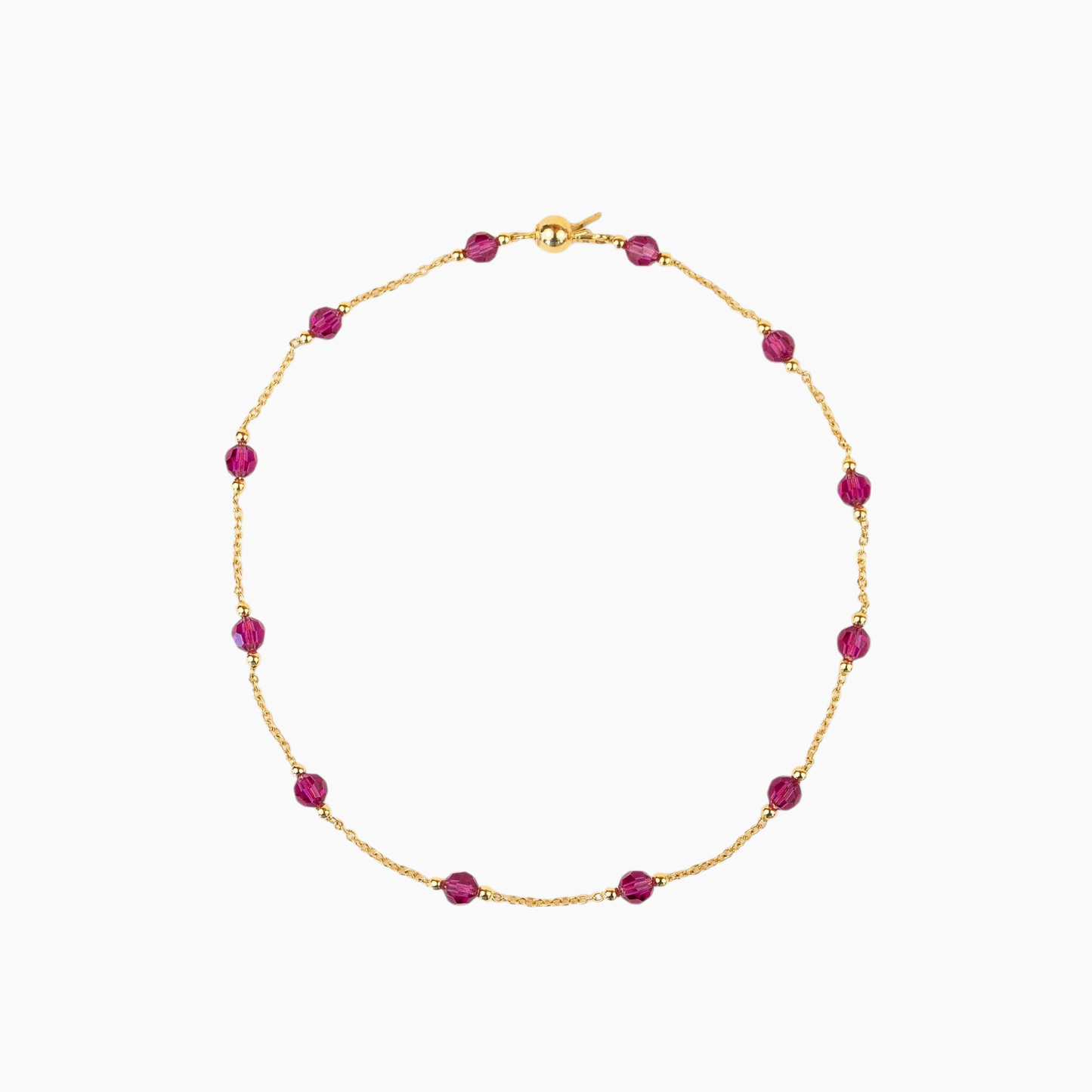 Colliers et bracelet Fuchia Or