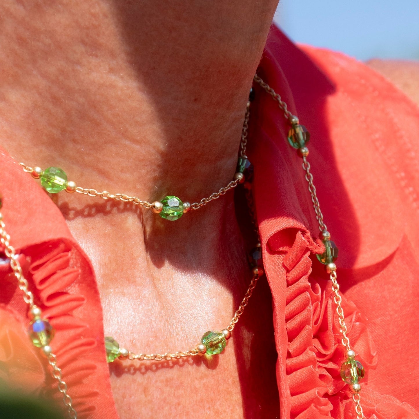 Colliers et bracelet Happy Green Or