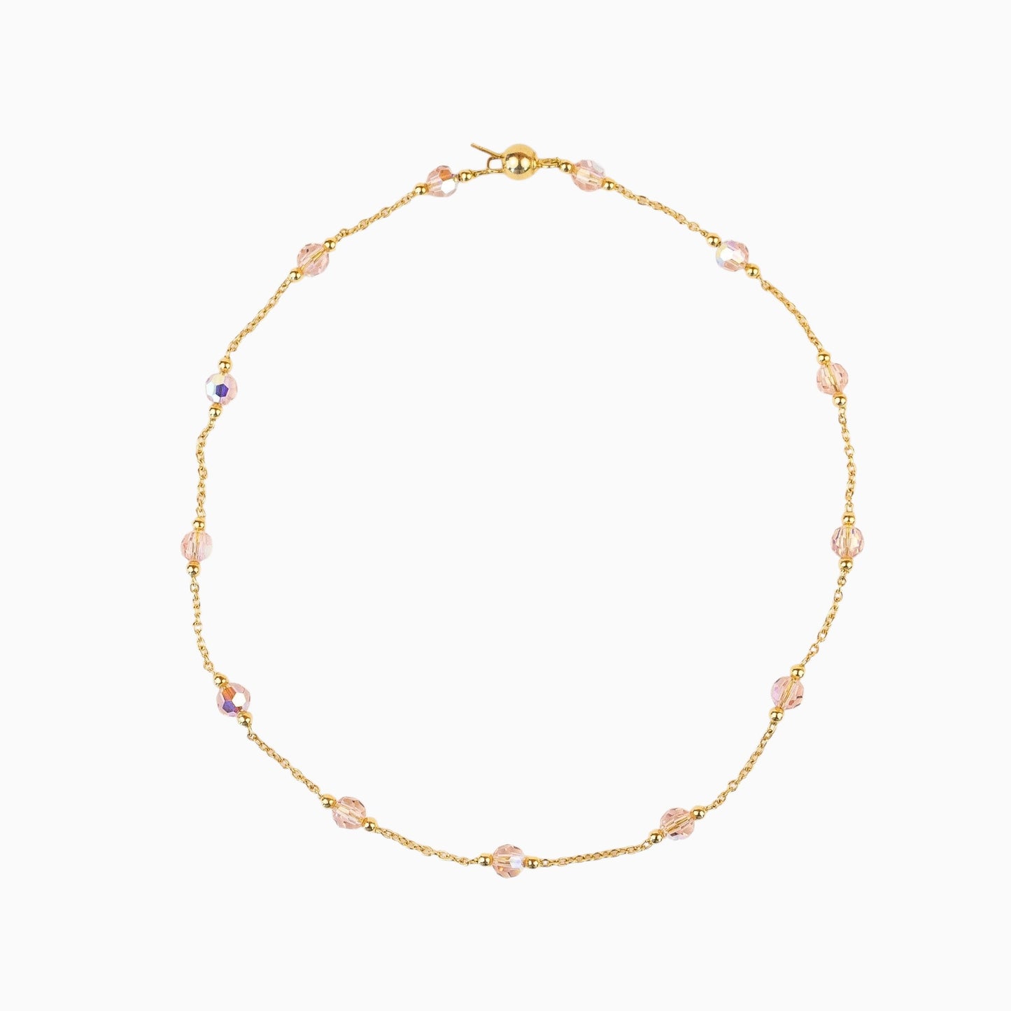 Colliers et bracelet Baby Pink Shimmer Or