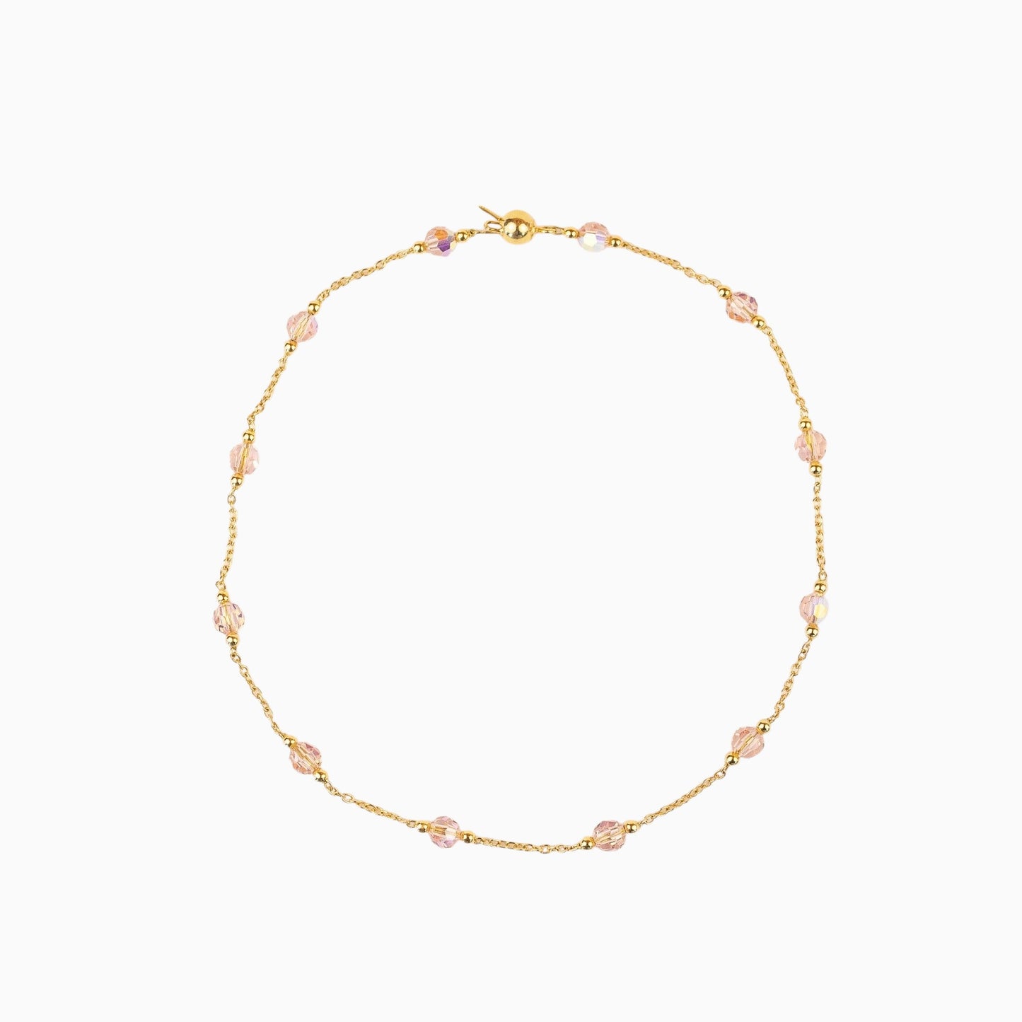 Colliers et bracelet Baby Pink Shimmer Or